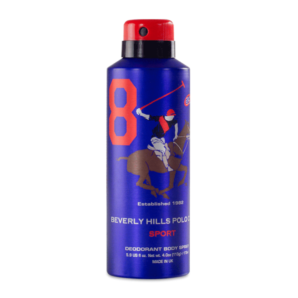 BHPC UK POLO DEODORANT BODY SPRAY MEN SPORT No8 175ML